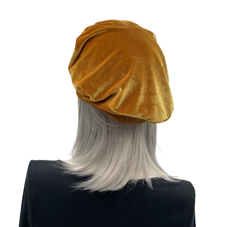 Cute Beret Gold Velvet Satin Lined Beret Hat for Women Etsy