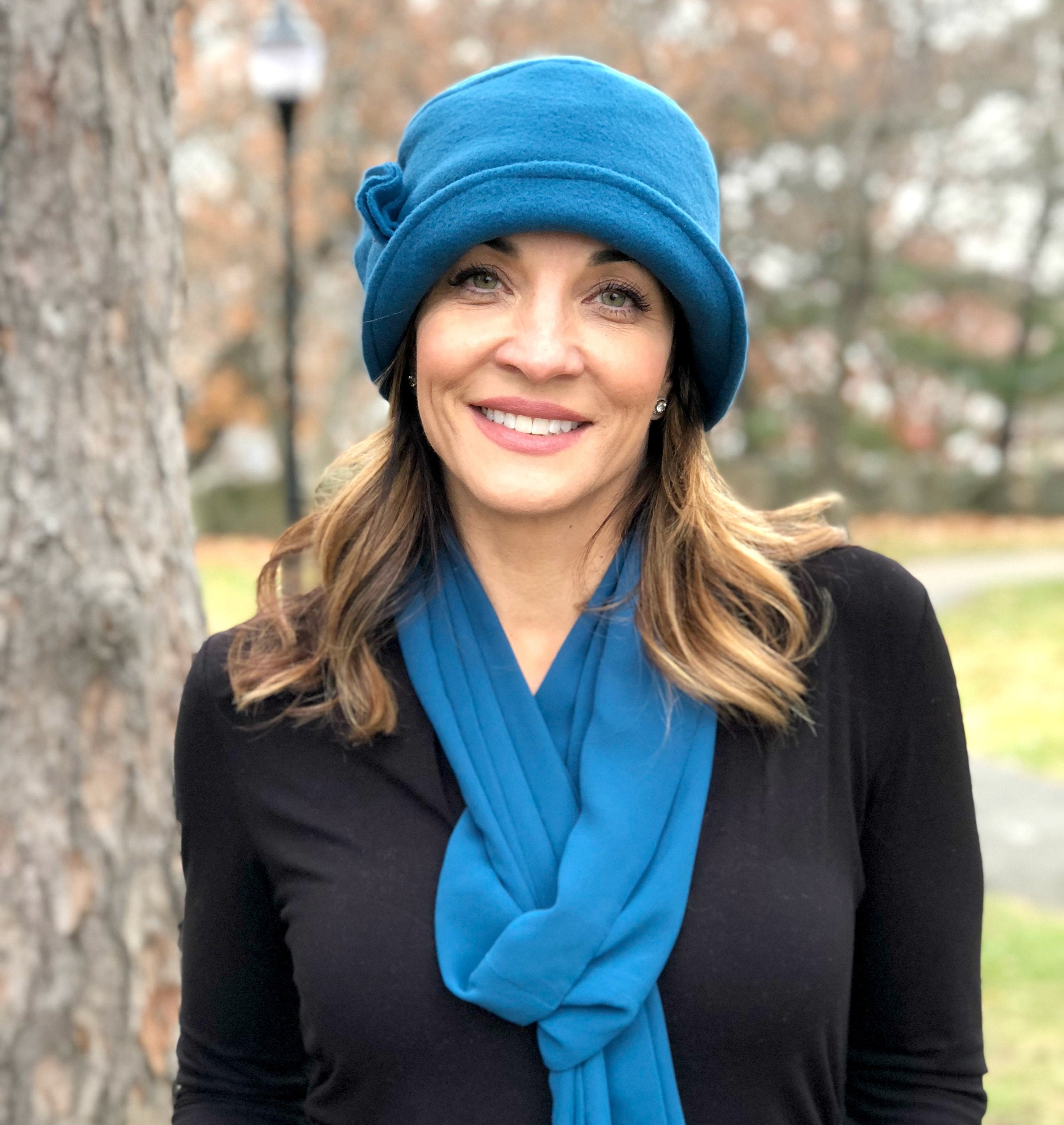 womens fleece cloche hat