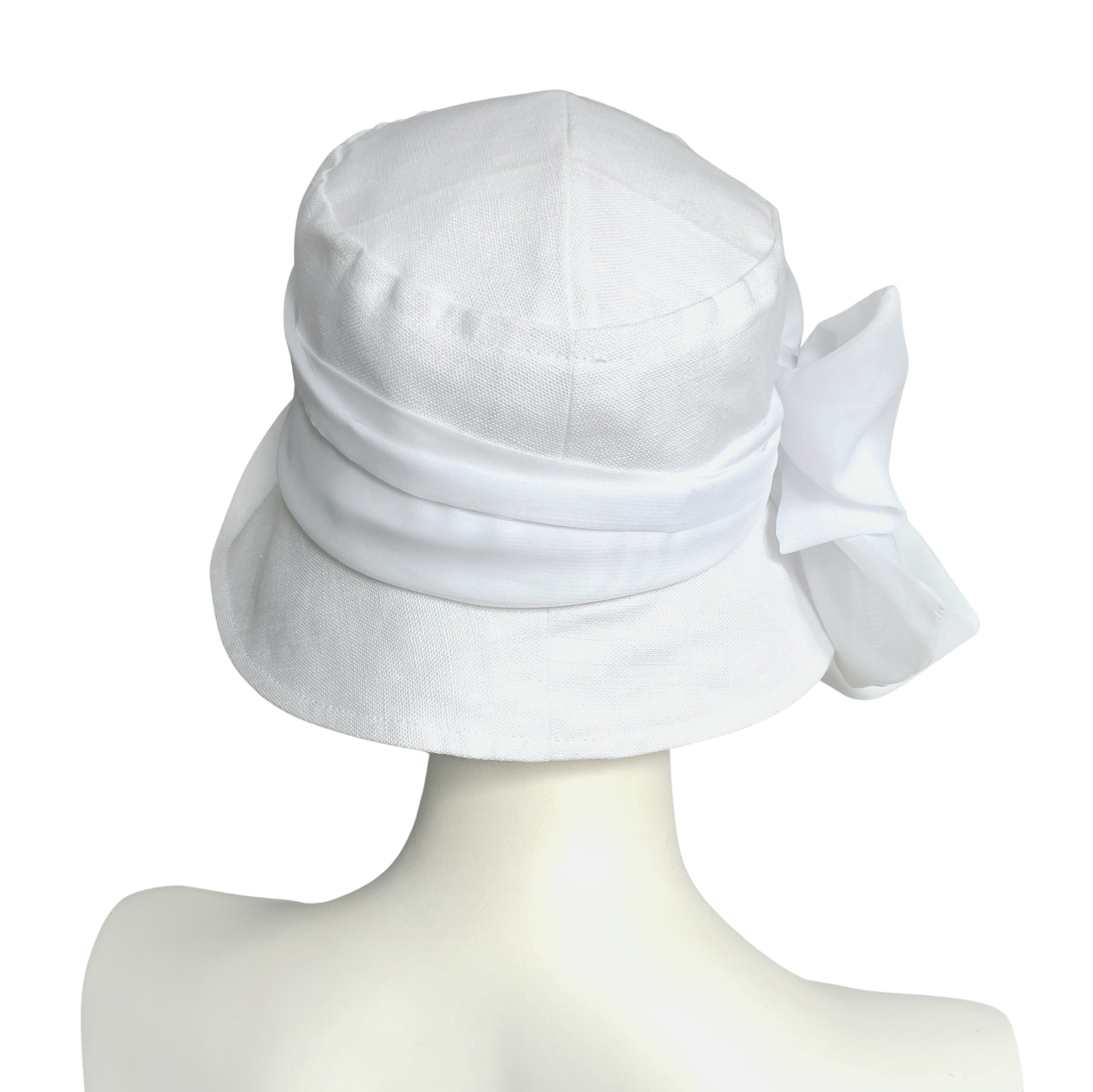 Summer Hats Women in Cream Linen with Chiffon Scarf Wedding Etsy