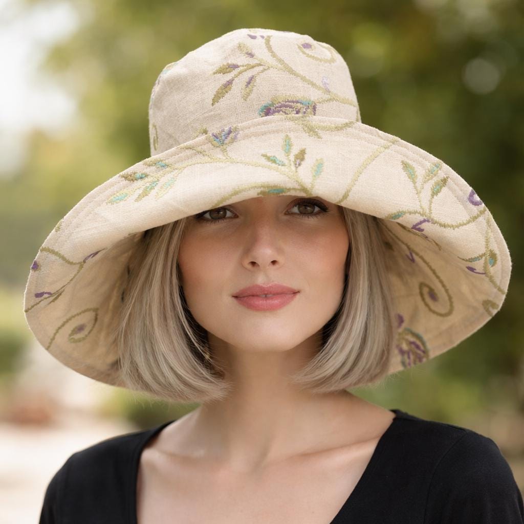 Elegant Cream Floral Women\'s butter Hat Butter Cream & Yellow Floral Wedding Fascinator Derby Ascot  main image 4