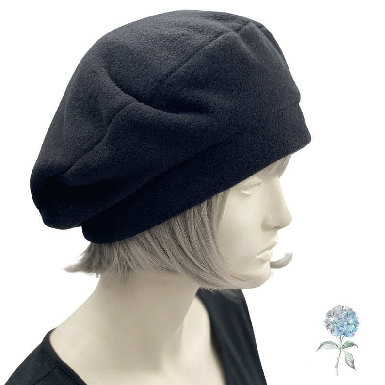 Fleece Beret, Satin Lined Hat, Beret Hats For Women, More Colors Available, Handmade in the USA image 6