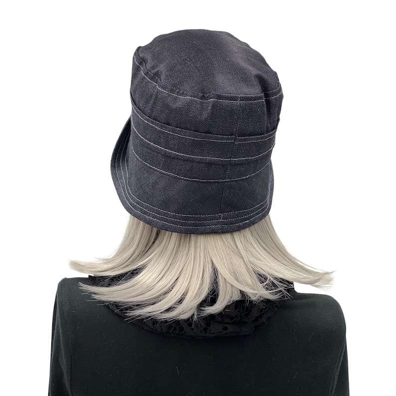 Packable Thinking of You Gift Cute Denim Bucket Hat for Women Handmade in the USA Simple Travel and Vacation Hat