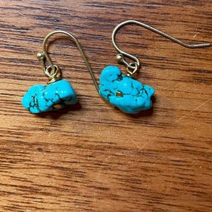Ready to ship - Turquoise nugget earrings