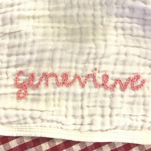 Personalized, hand-stitched burp cloth!