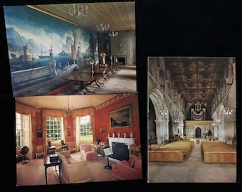 Vintage Postcards of Wales, Plas Newydd, Isle of Anglesey, The Rex Whistler Room, The Octagon Room, St. Davids Cathedral