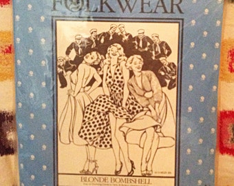 VINTAGE FOLKWEAR PATTERN Marilyn Monroe Blonde bombshell  dress pattern  Unused  Vintage pattern no. 239