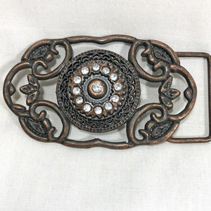 VINTAGE BELT BUCKLE with Rhinestones for a 1 1/2 inch wide Belt