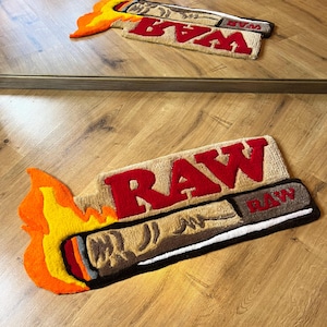 Tappeto di carta da rollare RAW – Tappeto fatto a mano ispirato all'erba, decorazione funky 420, regalo per stoner, tappetino per blunt, estetica divertente dell'erba
