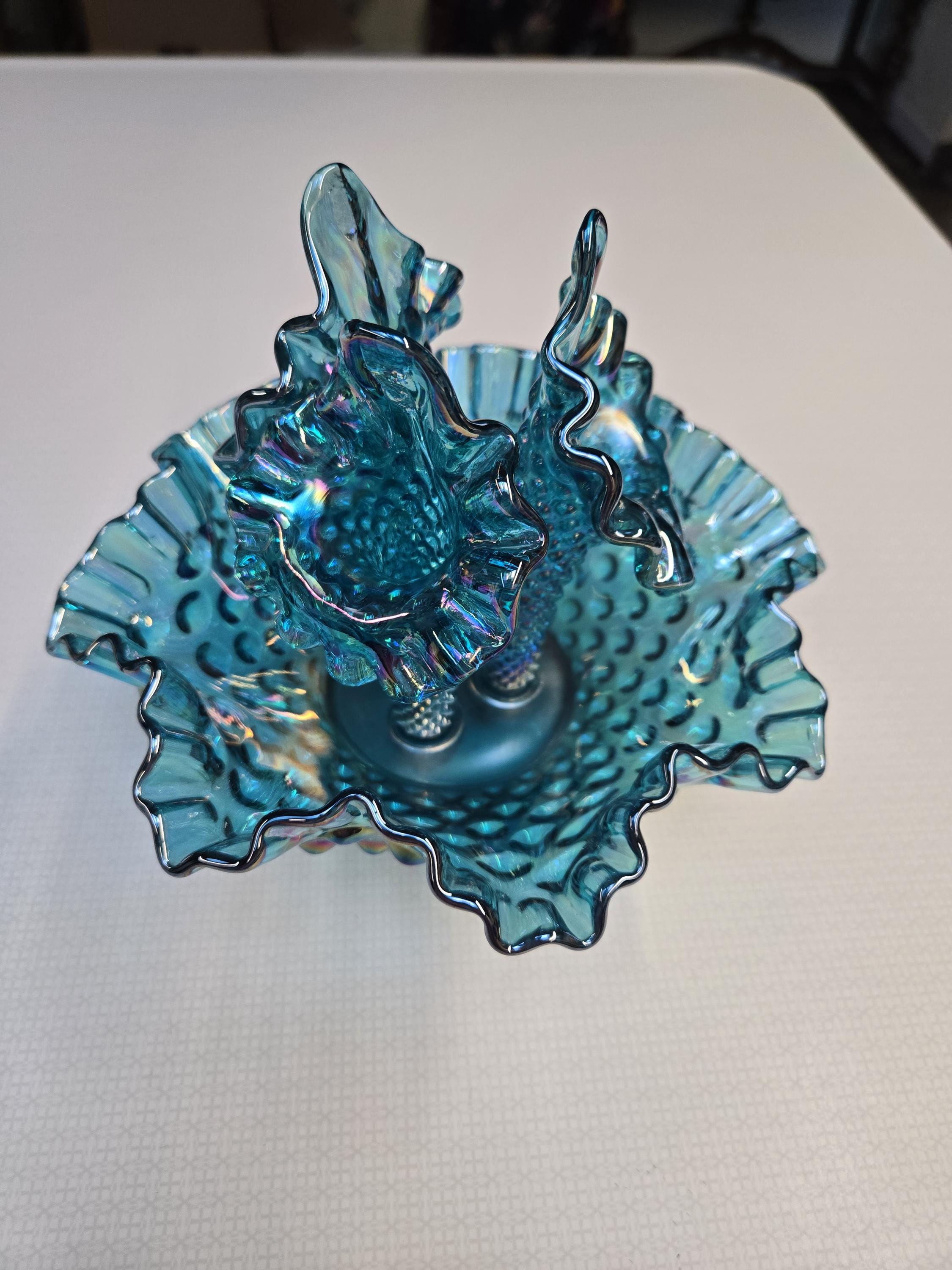 美☆フェントン ベイビーブルー オーバーレイ ランプ Fenton lamp - Etsy 日本