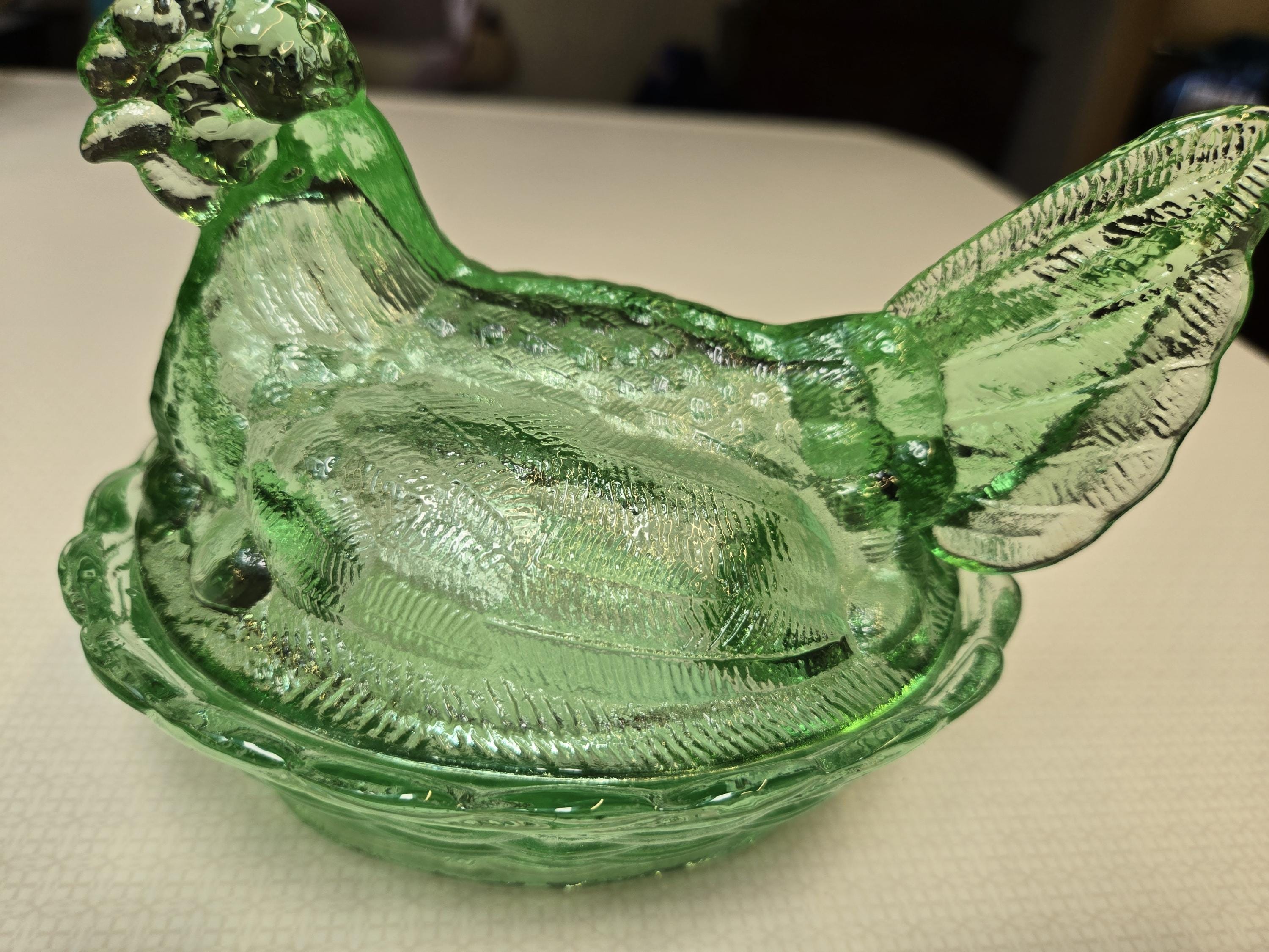 Uranium Glass Hen - Etsy
