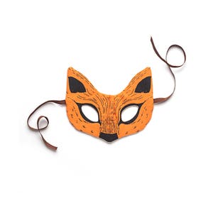 Linen fabric mask with fox print /// Masque en lin avec sérigraphie de renard