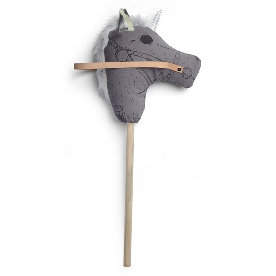 Grey Baby Unicorn On A Wood Stick Bebe Licorne Grise Sur Etsy