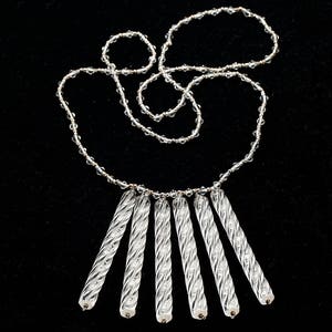 Vintage Lucite necklace crafted from reclaimed clear lucite beads-- Icicle Shapes