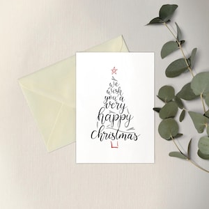 Lettrage Arbre Joyeux Noël Carte Carte de voeux pour lui son partenaire de la famille parent enfant ami