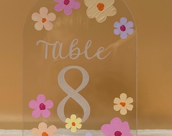 8er Set Pastell Garten Tischnummer