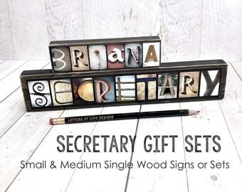 Secretary Gift for Secretary, Gift Ideas for Women, Secretary Sign, Name Sign Office Decor, Office Gifts Office Sign Office Desk Accessories