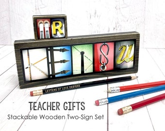 Male Teacher Gifts for Teachers, Teacher Appreciation Gift, Personalized Teacher, Masculine Teacher Name Sign, Classroom Decor, Last Name