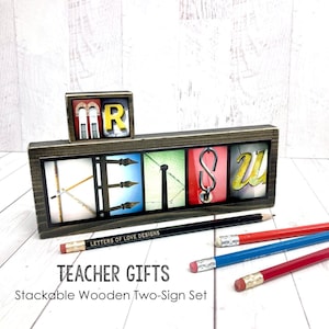 Male Teacher Gifts for Teachers, Teacher Appreciation Gift, Personalized Teacher, Masculine Teacher Name Sign, Classroom Decor, Last Name image 1