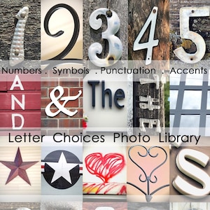 Numbers, Symbols, Punctuation, Accents Proof - NOT a usable digital file, mock-up sample, Letter Photo Letter Art, Letter Picture Numbers