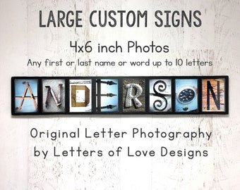 Photo Letter Art Alphabet Photography, 4x6 Picture, Letter Picture, Custom Last Name Wood Sign, Personalized Gift Wall Art Name Wedding Gift