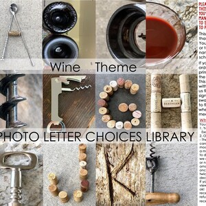 Wine Art Proof, NOT a Usable Digital Image - Sample Mock Up - Letter Options for Wine Lovers, Wine drinker, Wine Artwork, Wine Photography
