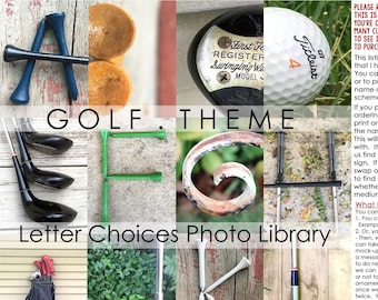 Golf Art Proof, NOT a usable digital file, mock-up proof only, Golf Letter Choices, Golf Pictures, Golf Photos, Golf Photography, Letter Pic