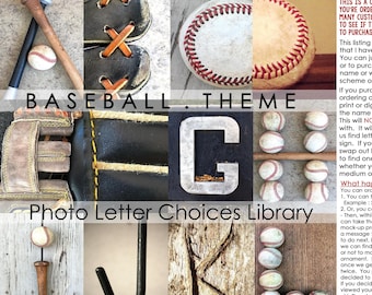 Baseball Letter Proof, NOT usable digital file, mockup only, Baseball Photography, Baseball Photo Letters, Alphabet Photography Letter Art