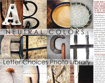 Neutral Colors Proof, NOT a usable digital file, mock-up sample, Letter Photo Letter Art, Alphabet Photography, Letter Picture Letters Brown