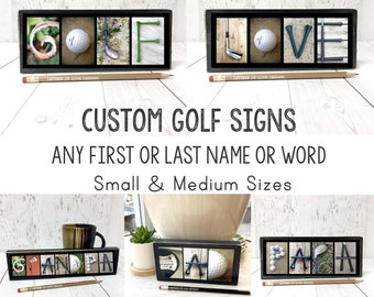 Gift for Dad Gift, Custom Golf Name Sign, Golf Gift, Golfer Gift for Golfers, Custom Last Name Sign, Gift for Him Grandpa Papa Gift Birthday