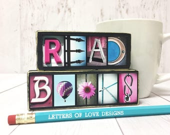 Teacher Gifts for Teachers, Read Books Sign, Teacher Sign, Classroom Decor Teacher Appreciation Gifts for Readers Librarian Gifts Book Decor