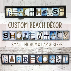 Beach Decor, Custom Beach Sign, Beach Name Sign, Beach Letter Art, Beach Wall Art, Beach House Decor, Gifts, Life is Better at the Beach