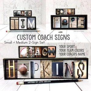 Custom Coach Gifts for Baseball, for Football, for Basketball, for Soccer, for Volleyball, Gifts for Coaches Football, Coach Sign, Team Gift image 1