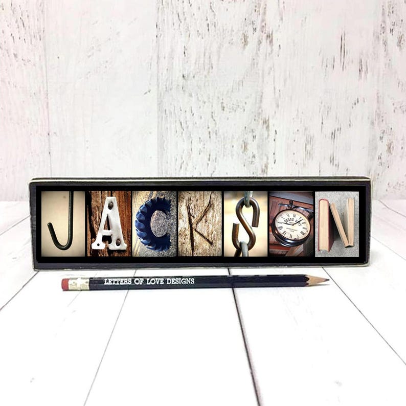 Custom Last Name Sign, Photo Letters Art, Personalized Home Decor, Last Name Wall Art, Last Name Wood Sign, Wedding Signs, ABC Wall Art Sign image 9