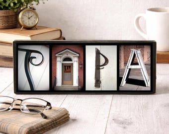 Papa Gifts for Papa Fathers Day Gift, Gift for Him, Papa Bear, Papa Sign, Grandparent Gift for Grandparent, New Grandparent, Photo Letters