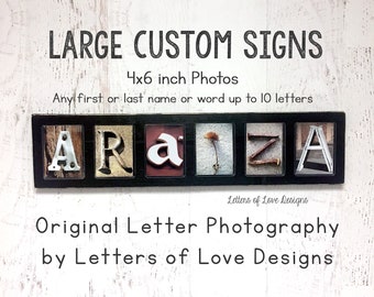 Alphabet Photography, Photo Letter Art, Letter Pictures, Photo on Wood, Photo Name Art, Photo Collage Photography Gift, Letter Wall Decor