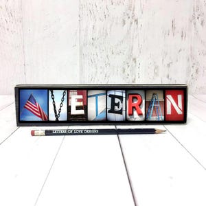 Veteran Sign – Military Gift – Veterans Day Gifts – Patriotic Wall Decor – American Flag Art – Armed Forces Gift - Made in USA Wall Art