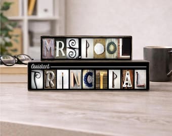 Personalized Principal Gift, Superintendent Gift, Custom Name Sign, School Administrator Gift, Office Decor, Appreciation Gift, Nameplate