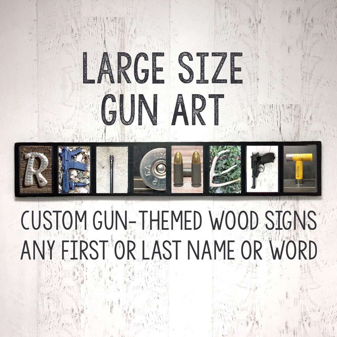 Gun Gift Gun Letter Art Gun Art Personalized Name Sign | Etsy