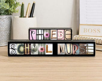 School Nurse Gift Ideas – Personalized Nurse Sign, School Nurse Wall Decor, Custom Name Sign | Nurse Appreciation, Nurses Office Sign