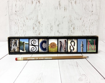 Wisconsin Sign, Wisconsin Art, Wisconsin Wood Sign, Wisconsin Gift Wisconsin Wall Art, Travel Gifts for Travelers, Wisconsin Map State Sign