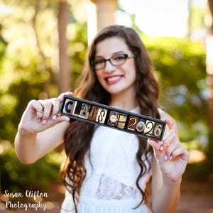 Class of 2026 Graduation Photo Prop Sign | Wooden Senior Picture Prop | High School Graduation Photography image 7