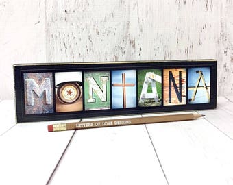 Montana Sign - Montana Wall Art, Montana Wood Sign, State Name, Montana Map, Traveler Gift, Gifts for Travelers, Big Sky Country Mountains