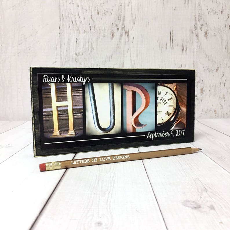 Last Name Wood Sign Wall Art Text Collage Personalized Home | Etsy