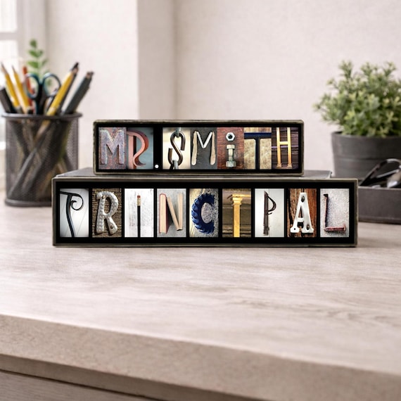 Principal Gift, Assistant Principal Gift Sign, Gifts for Principal, Principal Office Decor, School Principal, Male Principal Name Sign Gift