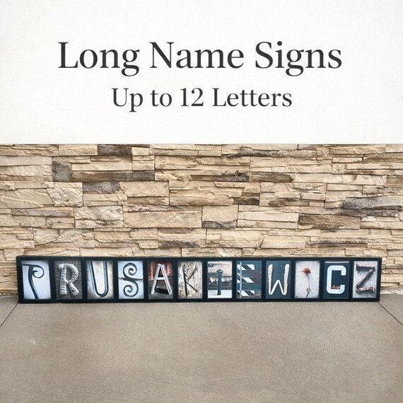 Long Last Name Sign | Custom Family Name Photo Letter Art & Letter Picture Sign | Personalized Large Wall Decor | Meaningful Gift