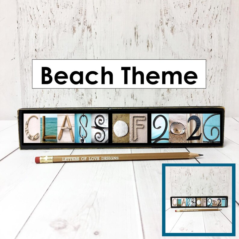 Class of 2026 Graduation Photo Prop Sign | Wooden Senior Picture Prop | High School Graduation Photography Beach NOT Custom