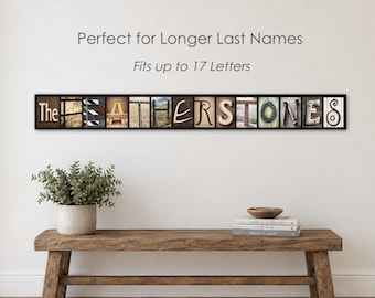 Long Family Name Sign, Personalized Last Name Sign, Photo Letter Art, Custom Family Sign, Medium Max Wall Decor, Alphabet Photography
