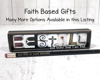 Be Still and Know that I am God, Bible Verse Wood Sign, Christian Gifts Wall Art, Be Still Sign Gifts for Christian Home Decor, Faith Sign