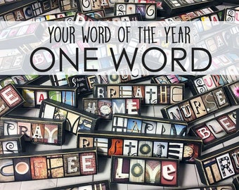 Your Word, One Word Art, My Word, Inspirational Word, One Little Word of the Year 2024, Word for the Year, New Years Resolution tiny sign