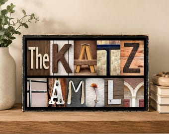 Family Last Name Sign, Personalized Family Name Sign, Custom Name Wall Decor, Farmhouse Family Wall Art, Housewarming Gift Rustic Home Decor